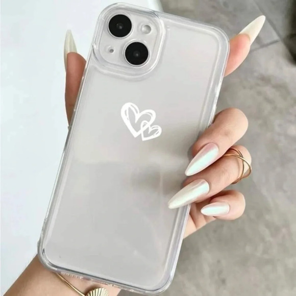 ⚠️Clearance🫧iPhone 13/Pro/Pro Max Cute Clear Heart iPhone Case Brand New - Picture 2 of 3